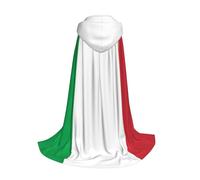Yyoretp italy flag Print Hooded Cloak For youngsters with Halloween Christmas Cosplay Hooded Cape Costume