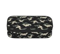 Yyoretp Japanese Crane & Pine Print Big Capacity Pencil Case Makeup Bag Storage Organizer Office Stationery Pouch