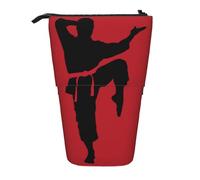 Yyoretp Karate Men Print Telescopic Pen Bag Pen Holder Pop Up Storage Case,Standing Portable Pen Case