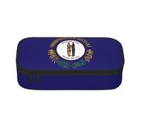 Yyoretp Kentucky State Flag Print Big Capacity Pencil Case Makeup Bag Storage Organizer Office Stationery Pouch