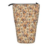 Yyoretp Labrador Retriever Dogs Print Telescopic Pen Bag Pen Holder Pop Up Storage Case,Standing Portable Pen Case