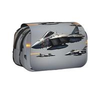 Yyoretp Large Capacity Aircraft Fighter Jets Print Pencil Case Organizer Makeup Office Pouch Multifunctional Storage Bag