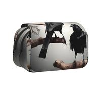 Yyoretp Large Capacity Black Crow Birds on a Branch Print Pencil Case Organizer Makeup Office Pouch Multifunctional Storage Bag