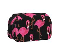 Yyoretp Large Capacity Lovely Pink Flamingos Print Pencil Case Organizer Makeup Office Pouch Multifunctional Storage Bag