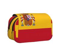 Yyoretp Large Capacity Spanish Flag Print Pencil Case Organizer Makeup Office Pouch Multifunctional Storage Bag