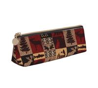 Yyoretp Lodge Bear Deer Fish Print Simple Triangular Pen case Storage Bag for Office Supplies,Cosmetics,toiletries