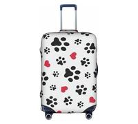 Yyoretp Love Cat Paw Heart Puppy Foot Print Print Elastic Luggage Cover, Suitcase Protection Cover with Zipper Fits 18-32 Inch.