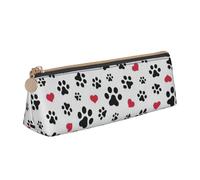 Yyoretp Love Cat Paw Heart Puppy Foot Print Print Simple Triangular Pen case Storage Bag for Office Supplies,Cosmetics,toiletries