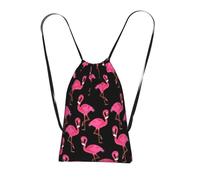 Yyoretp Lovely Pink Flamingos Print Drawstring Backpack,String Backpack Storage bag for Sport Beach Swim Gym Traveling.