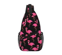 Yyoretp Lovely Pink Flamingos Print Sling Bag Crossbody Shoulder Backpack Chest Pack for Travel Hiking Climbing