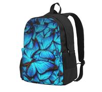 Yyoretp Many Blue butterfly Print Casual Backpack for Women and Men,Large Capacity Travel Work Computer Backpacks