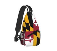Yyoretp Maryland State Flag Print Sling Bag Small Crossbody Backpack Chest Shoulder Bag Travel Hiking Daypacks