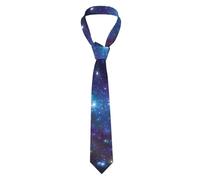 Yyoretp Mens Galaxy Print Necktie silk tie cufflinks for work official business Formal wedding.