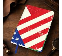 Yyoretp Mexican American Flag Print A5 Leather journal cover,Refillable Genuine Leather Journal Notebook Covers