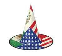 Yyoretp Mexican American Flag Print Halloween Costume Witch Hat Adults carnival Cosplay party Costume Accessories