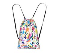 Yyoretp Mexican Otomi Animals Print Drawstring Backpack,String Backpack Storage bag for Sport Beach Swim Gym Traveling.