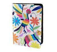 Yyoretp Mexican Otomi Animals Print Passport Holder for Travel,Wallet Case RFID Blocking Card Slot Leather Protector
