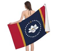 Yyoretp Mississippi State Flag Print Microfiber Lightweight Beach Towel Super Absorbent Soft Plush Pool Bath Towel
