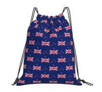 Yyoretp New Zealand Flag Print Drawstring Backpack Sports Gym Beach Sack Dance Yoga Cinch Bag for Women Men