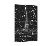 Yyoretp Night Paris Eiffel Tower Print Building Blocks Puzzle,Building block puzzle toy game for brain development