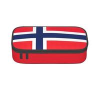 Yyoretp Norwegian Flag Print Pencil Case Large Capacity Storage Pouch Holder Office Organizer Cosmetic Makeup Box