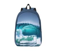 Yyoretp Ocean Wave Print Fashion Canvas Backpacks,Casual Lightweight Sports Rucksack Travel Multipurpose Bag