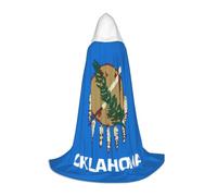 Yyoretp Oklahoma State Flag Print Hooded Cape Long Cloak for Kids with Carnival Halloween Cosplay Fancy Costume