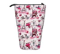 Yyoretp Paris Eiffel Tower France Print Telescopic Pen Bag Pen Holder Pop Up Storage Case,Standing Portable Pen Case
