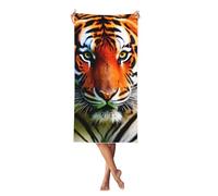 Yyoretp Peach Skin Velvet Quick Dry Lightweight Tiger Stripes Orange Pattern Print Beach Towel for Yoga,Beach,Gym,Bath,Pool