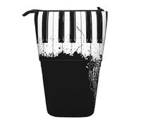 Yyoretp Piano Print Telescopic Pen Bag Pen Holder Pop Up Storage Case,Standing Portable Pen Case