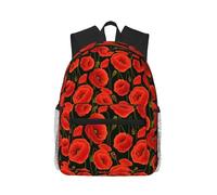 Yyoretp poppy flowers Print Casual Laptop Backpack,Classic backpack for Travel Work, Lightweight Pack Back