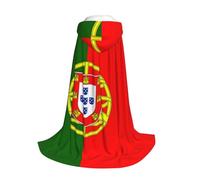 Yyoretp Portuguese flag Print Hooded Cloak For youngsters with Halloween Christmas Cosplay Hooded Cape Costume