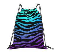 Yyoretp Purple Blue Green Camouflage Zebra Stripes Print Drawstring Backpack Sports Gym Beach Sack Dance Yoga Cinch Bag for Women Men