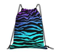 Yyoretp Purple Blue Green Camouflage Zebra Stripes Print Drawstring Backpack Sports Gym Beach Sack Dance Yoga Cinch Bag for Women Men