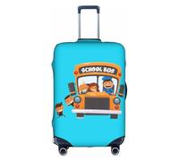 Yyoretp School Bus Print Elastic Luggage Cover, Suitcase Protection Cover with Zipper Fits 18-32 Inch.