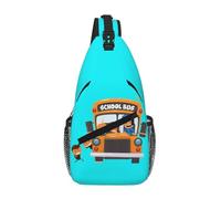 Yyoretp School Bus Print Sling Bag Crossbody Shoulder Backpack Chest Pack for Travel Hiking Climbing