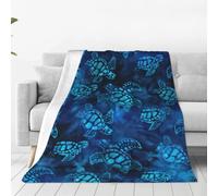 Yyoretp Sea Turtle-Blue Print Fleece Throw Blanket for Couch,Soft Flannel Plush Microfiber Light Blanket