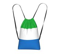 Yyoretp Sierra Leone flag Print Drawstring Backpack,String Backpack Storage bag for Sport Beach Swim Gym Traveling.