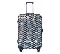 Yyoretp Silver Fish Scale Print Elastic Luggage Cover, Suitcase Protection Cover with Zipper Fits 18-32 Inch.