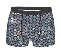 Yyoretp Silver fish scale Print Men's Boxer Briefs,Stretch Fit Underwear Microfibre shorts Gents for Everyday Wear