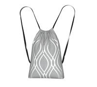 Yyoretp Silver Geometric Figure Print Drawstring Backpack,String Backpack Storage bag for Sport Beach Swim Gym Traveling.