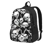 Yyoretp skull background Print Casual Backpack for Women and Men,Large Capacity Travel Work Computer Backpacks