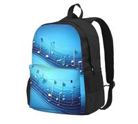 Yyoretp Sky blue musical notes Print Casual Backpack for Women and Men,Large Capacity Travel Work Computer Backpacks