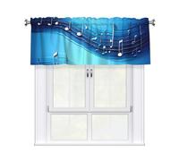 Yyoretp Sky blue musical notes Print Valance Curtains for Windows Kitchen Living Room with Light Filtering,137 x 46 cm