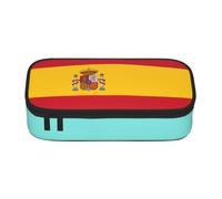 Yyoretp Spanish Flag Print Big Capacity Pencil Case Makeup Bag Storage Organizer Office Stationery Pouch