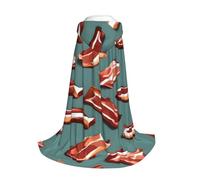 Yyoretp Streaky Bacon Pattern Print Hooded Cloak For youngsters with Halloween Christmas Cosplay Hooded Cape Costume