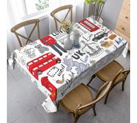 Yyoretp Stylish I Love London Print Rectangular Washable Tablecloth for Wedding Party Kitchen Dining Decorative