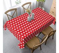 Yyoretp Stylish Rectangular Swiss Flag Print Washable Tablecloth for Wedding Party Kitchen Dining Decorative