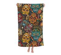 Yyoretp Sugar and Skulls Style Print Microfiber Lightweight Beach Towel Super Absorbent Soft Plush Pool Bath Towel