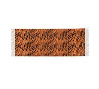 Yyoretp Super soft Winter Tiger Stripes Orange Pattern Print cashmere warm tassel scarf and Shawl,Fashion Large Shawl wraps.